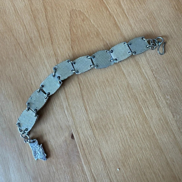 Vintage Egyptian Silver Turquoise Panel Bracelet - Picture 4 of 4